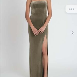 Jenny Yoo Quinn Maxi Sage Green Strapless Dress